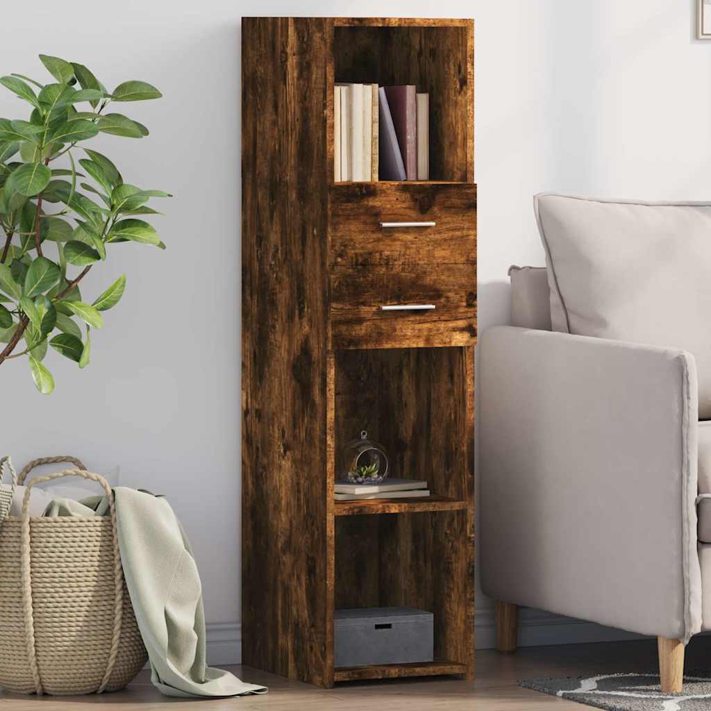Buffet haut chêne fumé 30x42,5x124 cm bois d'ingénierie - XIOS
