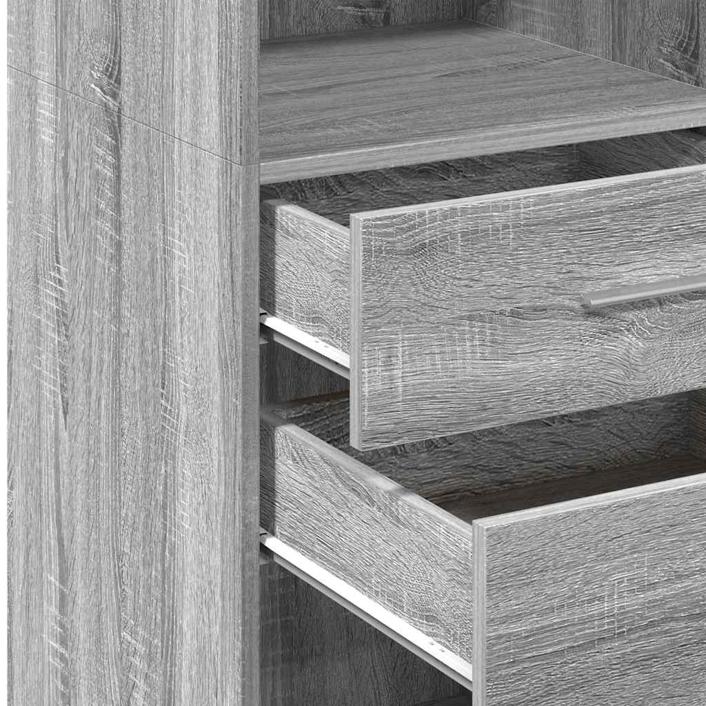 Buffet haut sonoma gris 30x42,5x124 cm bois d'ingénierie - XIOS
