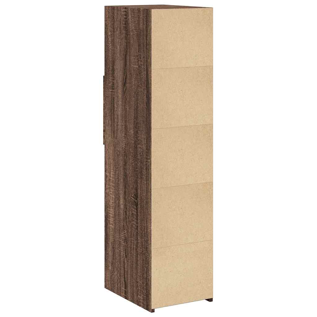 Buffet haut chêne marron 30x42,5x124 cm bois d'ingénierie - XIOS