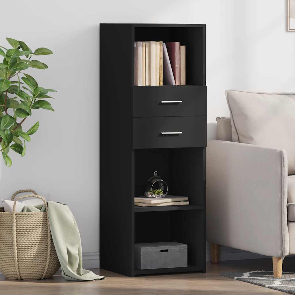 Buffet haut noir 40x42,5x124 cm bois d'ingénierie - XIOS