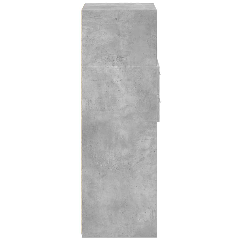Buffet haut gris béton 40x42,5x124 cm bois d'ingénierie - XIOS