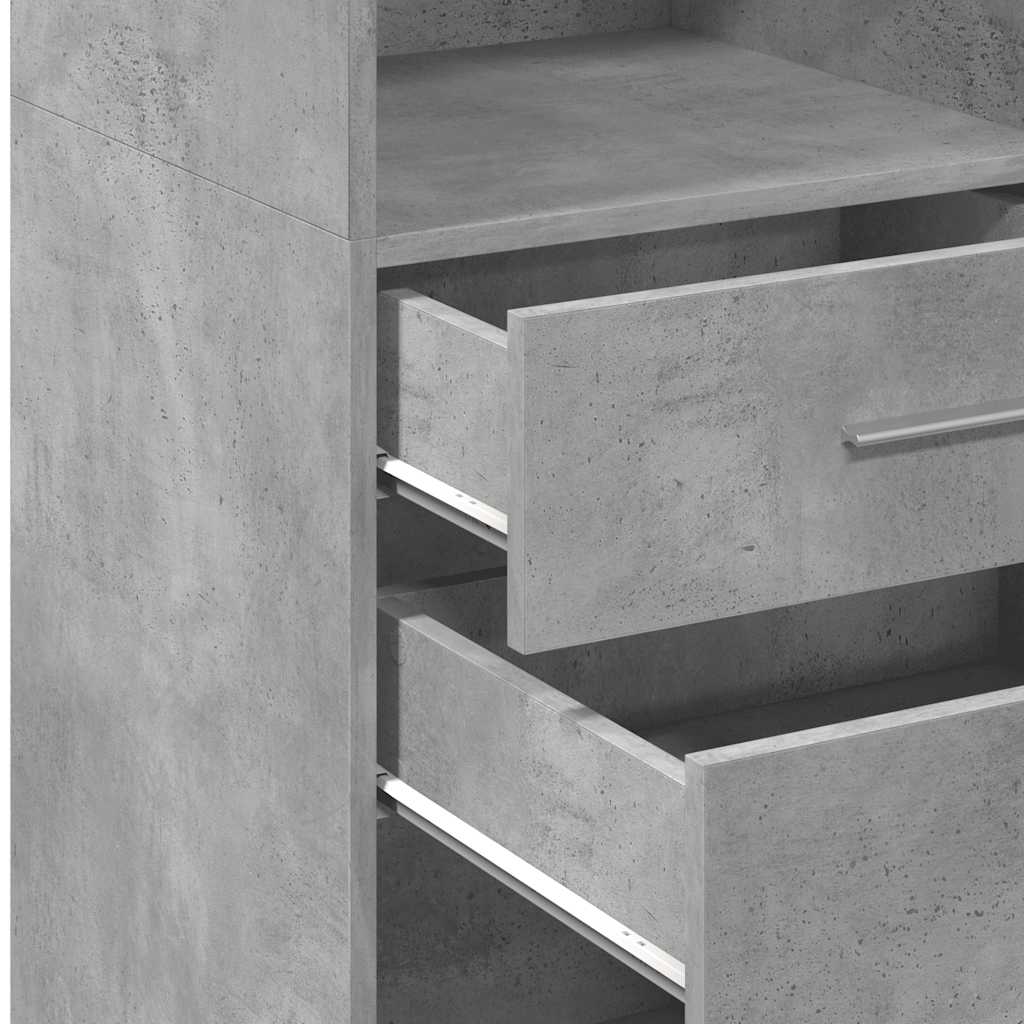 Buffet haut gris béton 40x42,5x124 cm bois d'ingénierie - XIOS