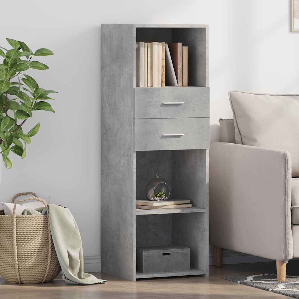 Buffet haut gris béton 40x42,5x124 cm bois d'ingénierie - XIOS