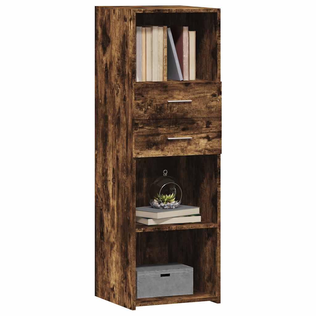 Buffet haut chêne fumé 40x42,5x124 cm bois d'ingénierie - XIOS