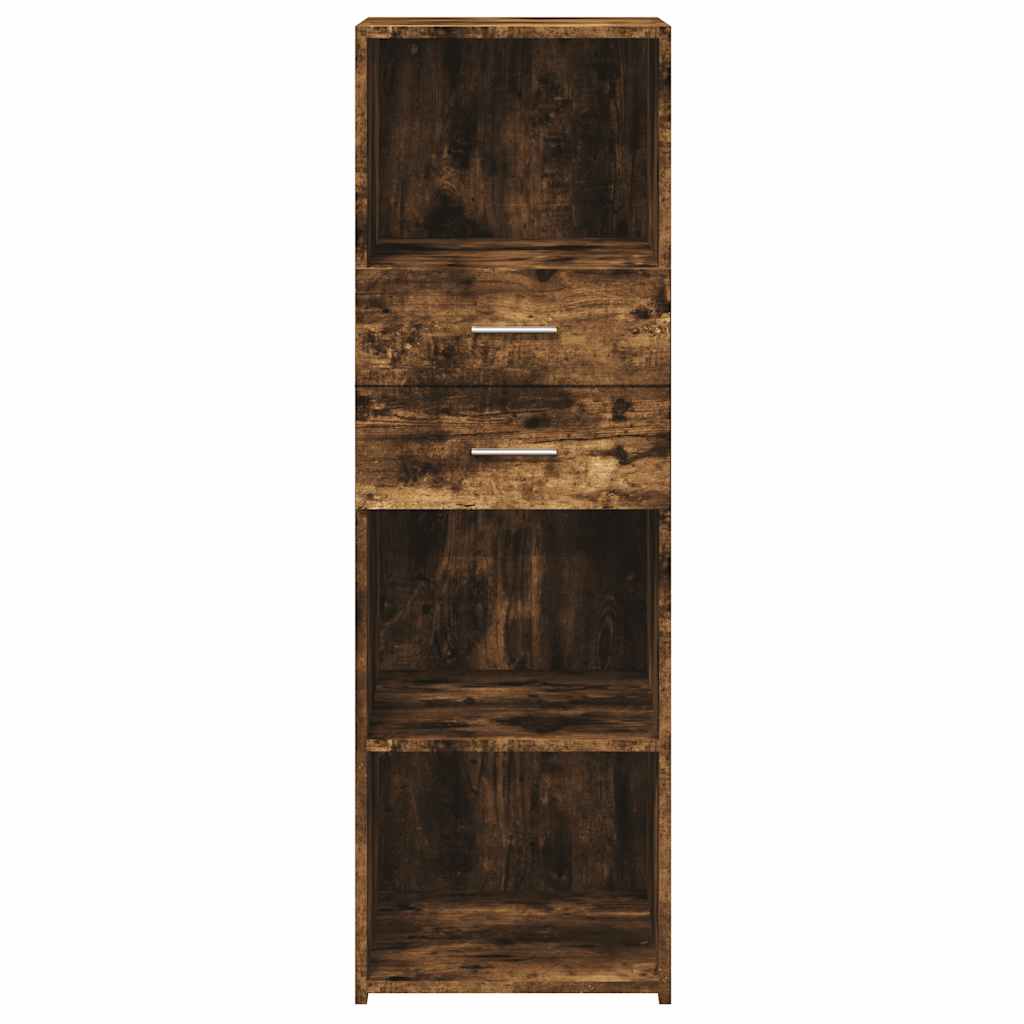 Buffet haut chêne fumé 40x42,5x124 cm bois d'ingénierie - XIOS