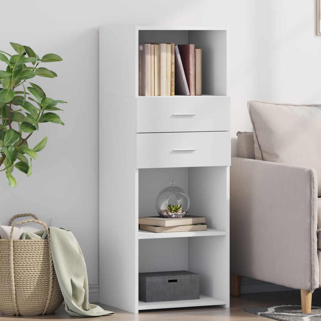 Buffet haut blanc 45x42,5x124 cm bois d'ingénierie - XIOS