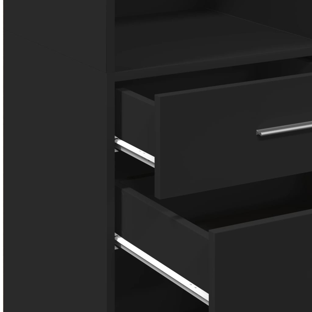 Buffet haut noir 45x42,5x124 cm bois d'ingénierie - XIOS