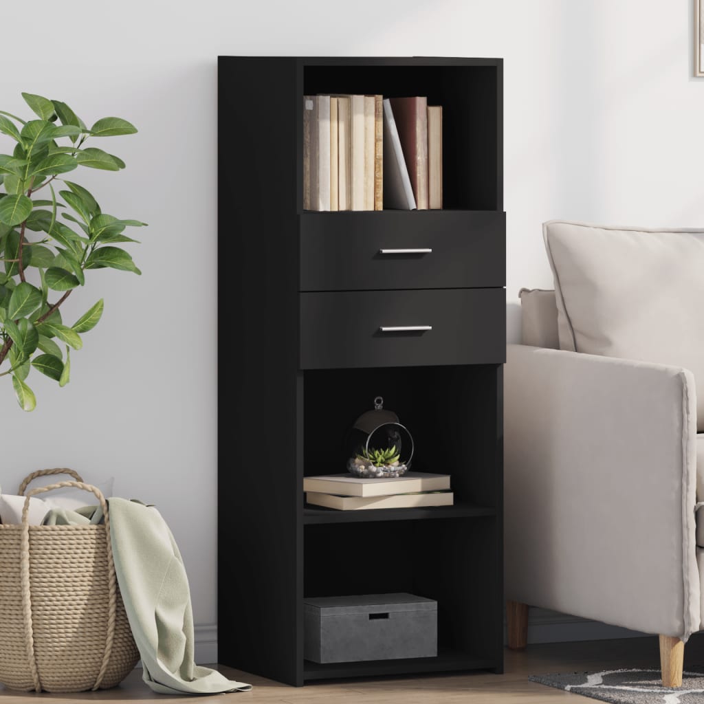 Buffet haut noir 45x42,5x124 cm bois d'ingénierie - XIOS