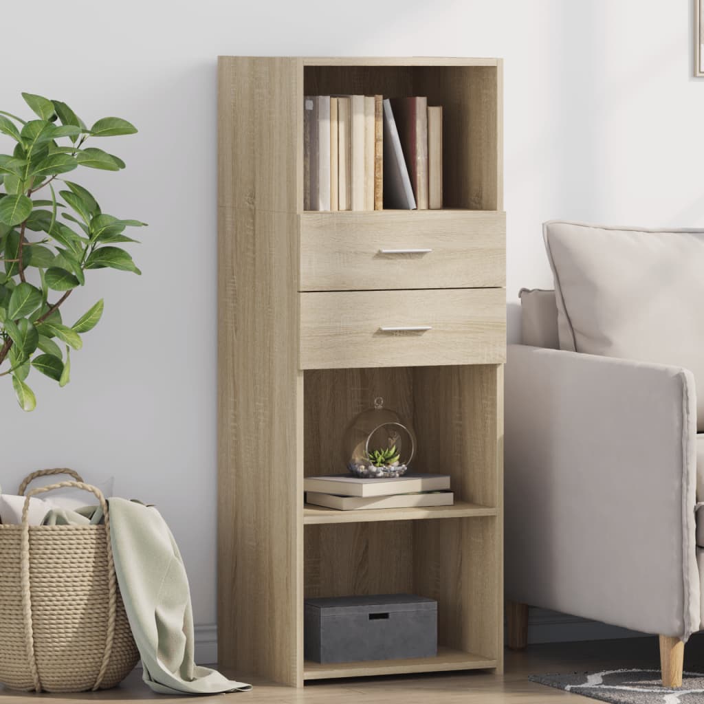 Buffet haut chêne sonoma 45x42,5x124 cm bois d'ingénierie - XIOS