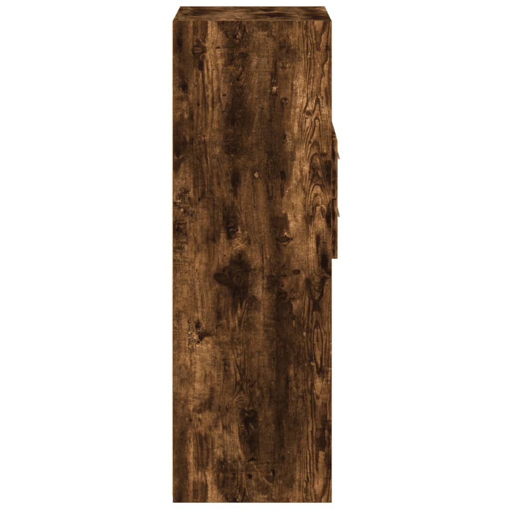 Buffet haut chêne fumé 45x42,5x124 cm bois d'ingénierie - XIOS
