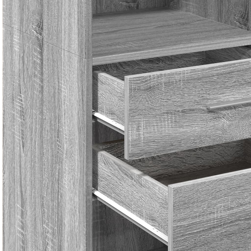 Buffet haut sonoma gris 45x42,5x124 cm bois d'ingénierie - XIOS