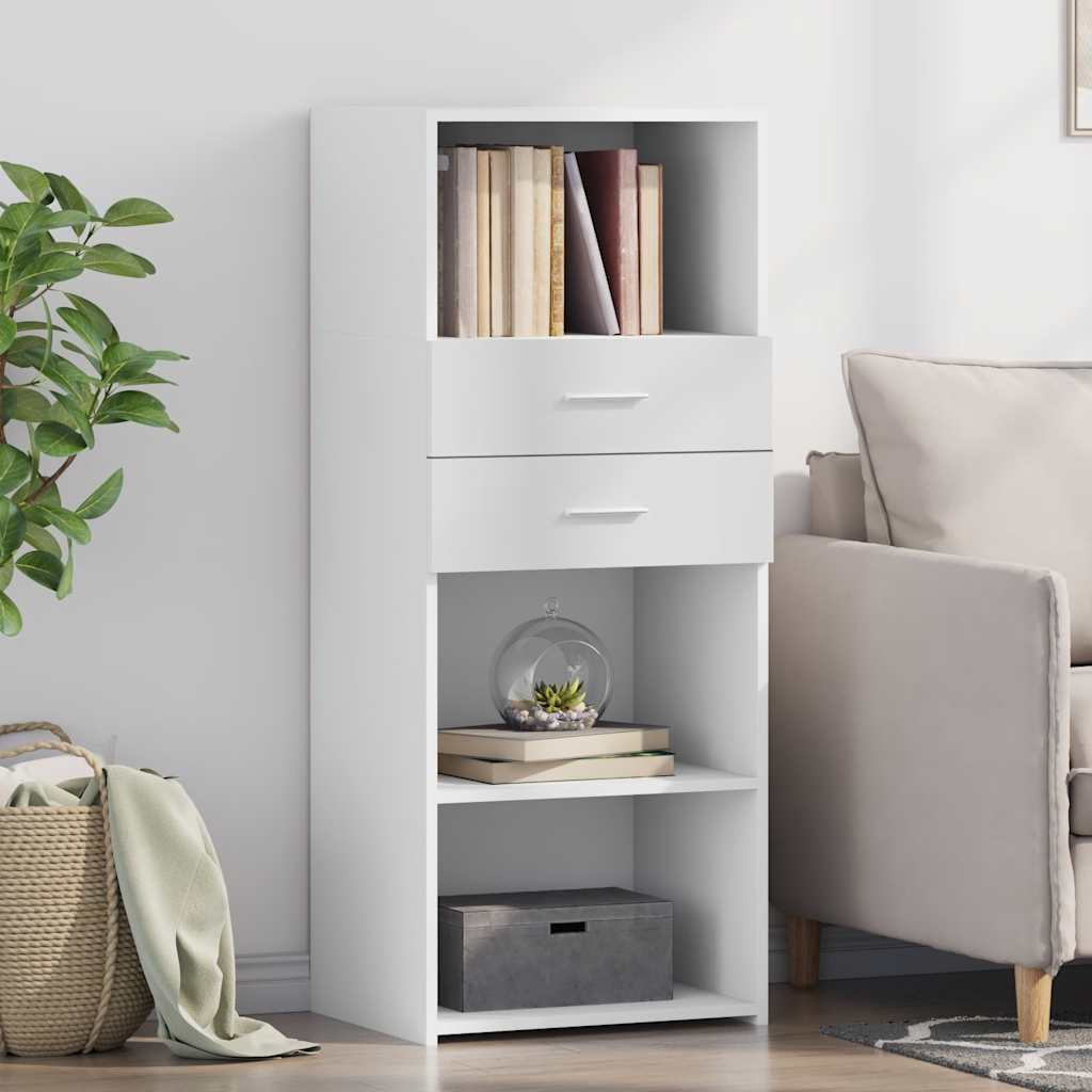 Buffet haut blanc 50x42,5x124 cm bois d'ingénierie - XIOS