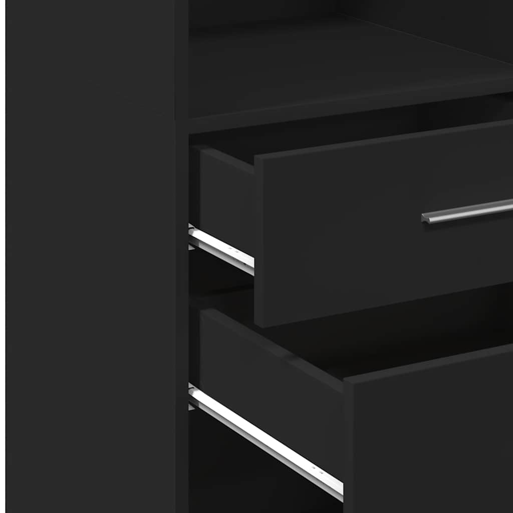 Buffet haut noir 50x42,5x124 cm bois d'ingénierie - XIOS