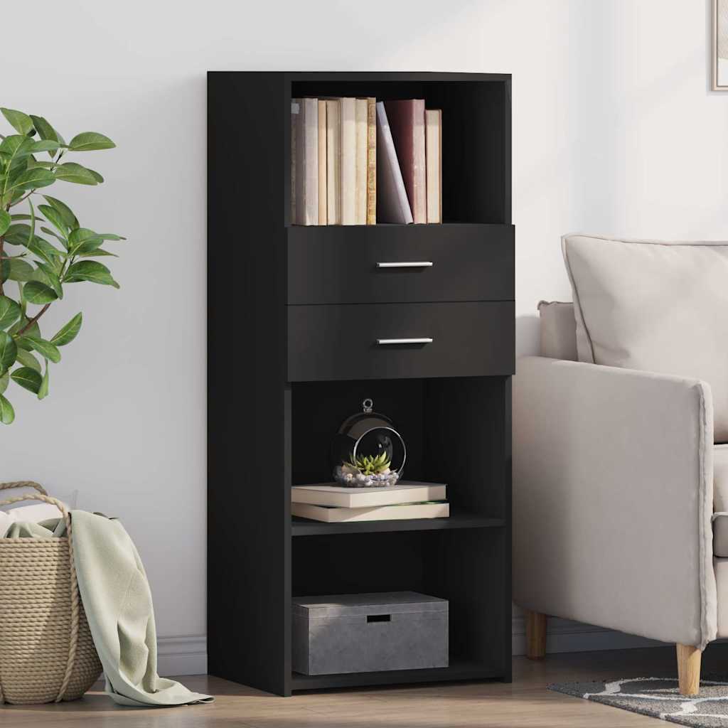 Buffet haut noir 50x42,5x124 cm bois d'ingénierie - XIOS