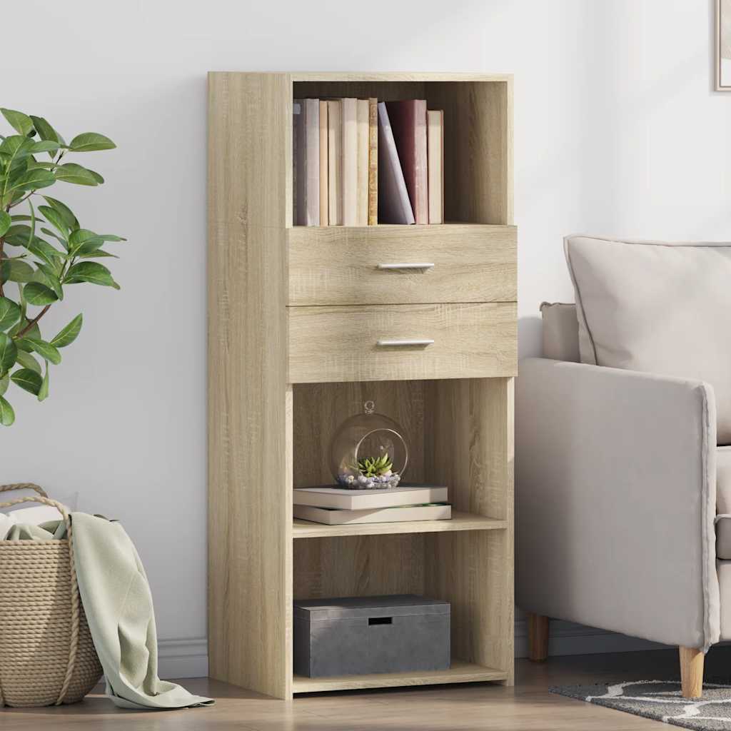 Buffet haut chêne sonoma 50x42,5x124 cm bois d'ingénierie - XIOS