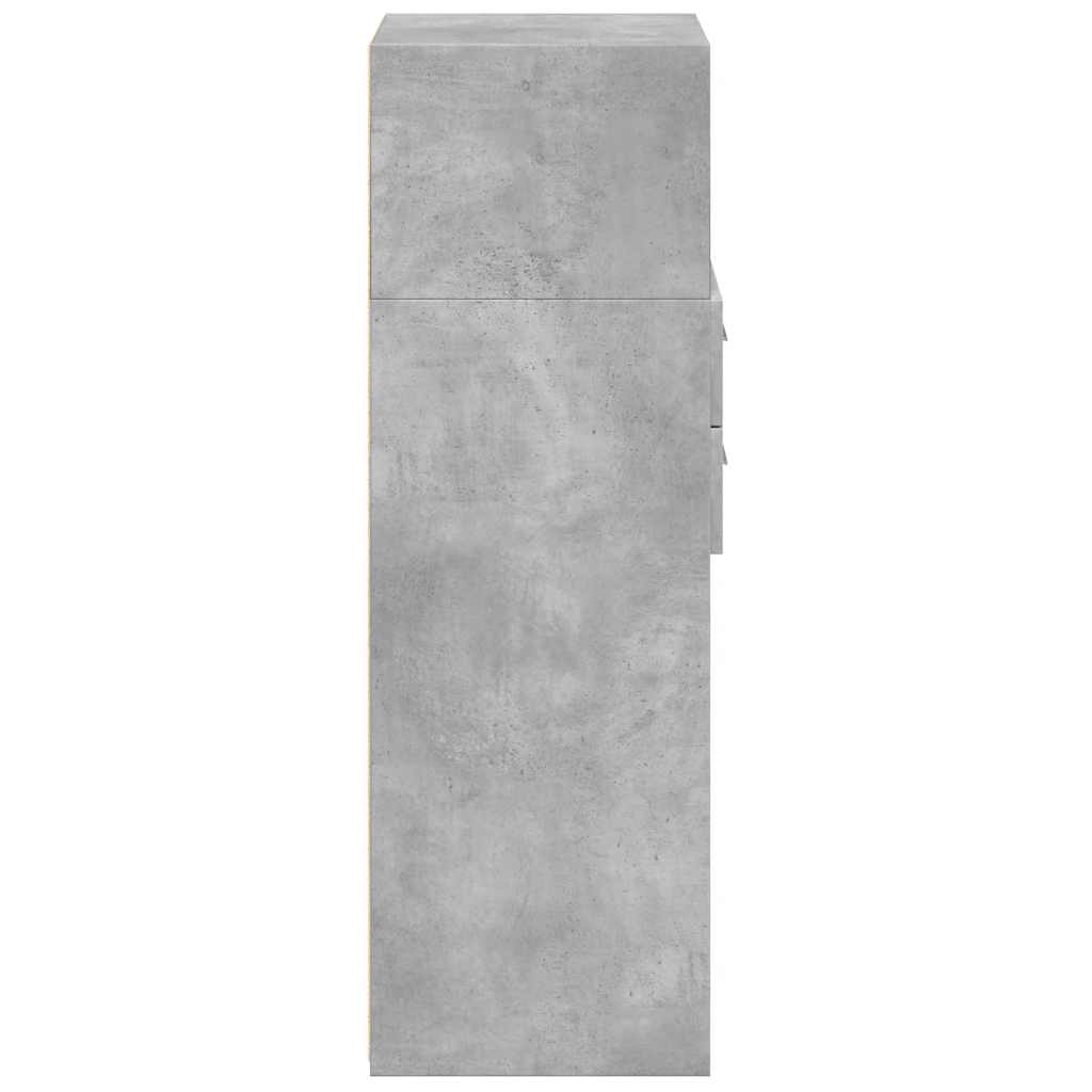 Buffet haut gris béton 50x42,5x124 cm bois d'ingénierie - XIOS
