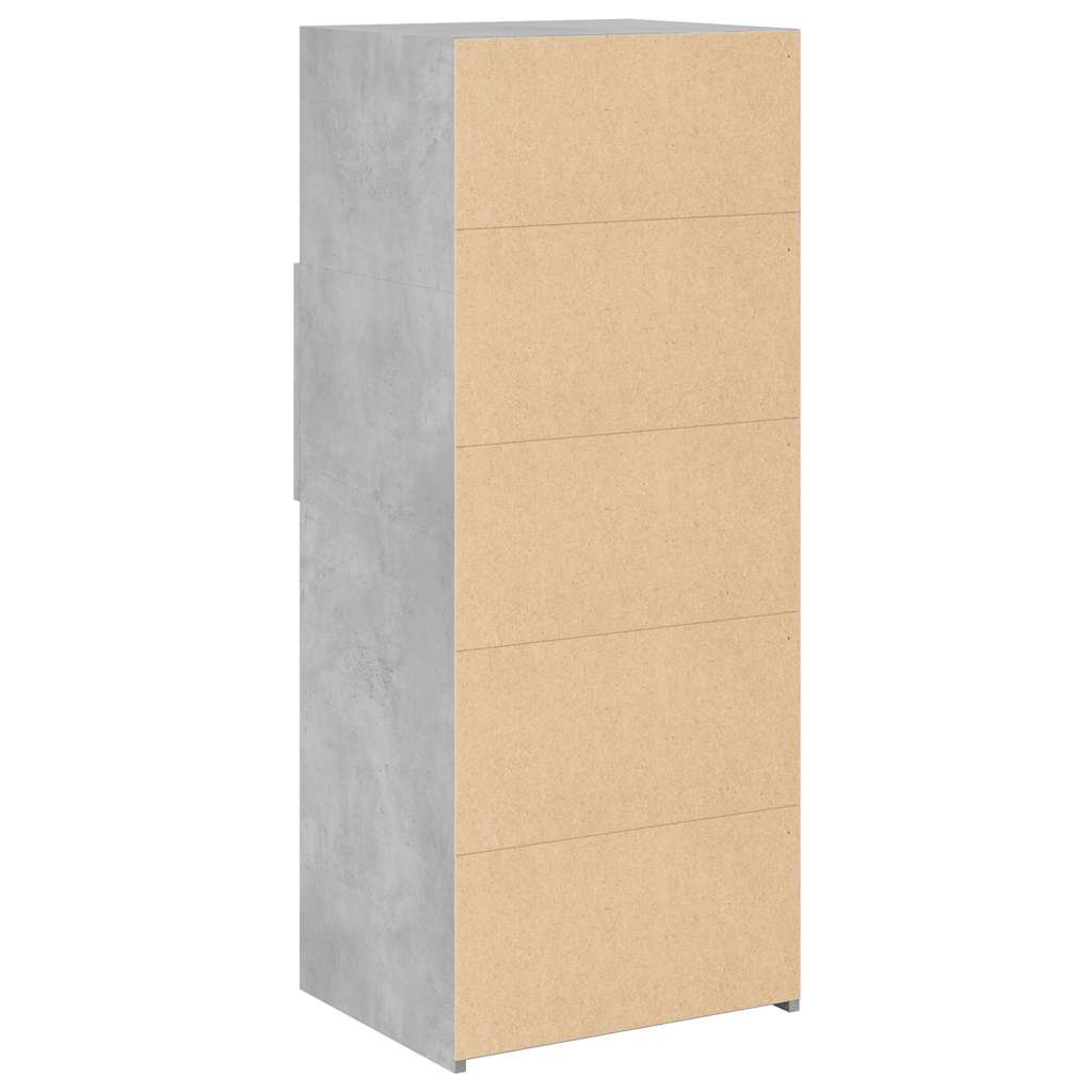 Buffet haut gris béton 50x42,5x124 cm bois d'ingénierie - XIOS