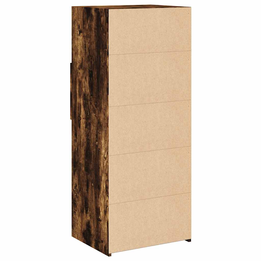 Buffet haut chêne fumé 50x42,5x124 cm bois d'ingénierie - XIOS