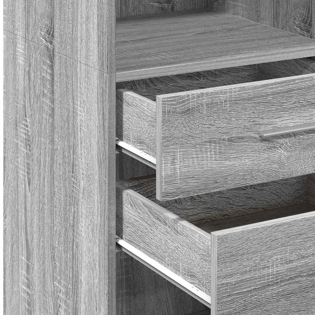 Buffet haut sonoma gris 50x42,5x124 cm bois d'ingénierie - XIOS