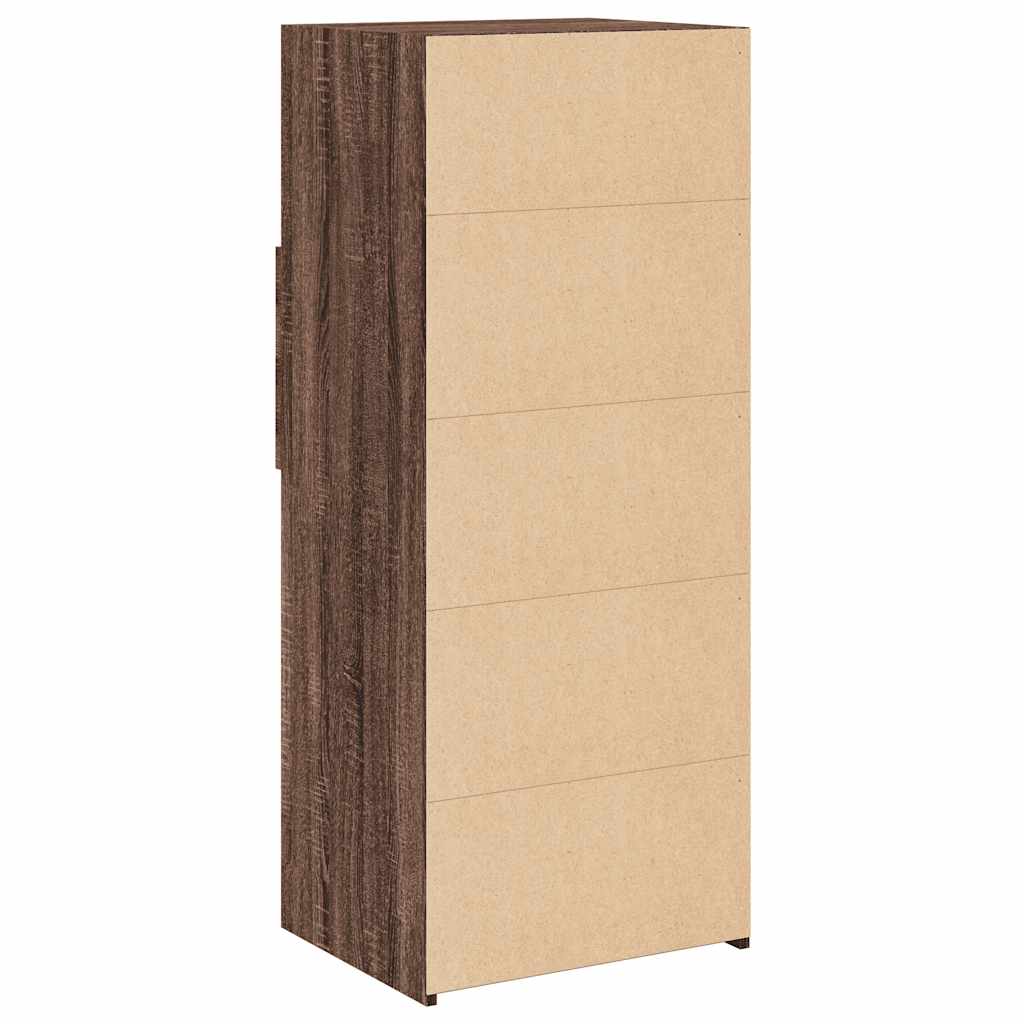 Buffet haut chêne marron 50x42,5x124 cm bois d'ingénierie - XIOS