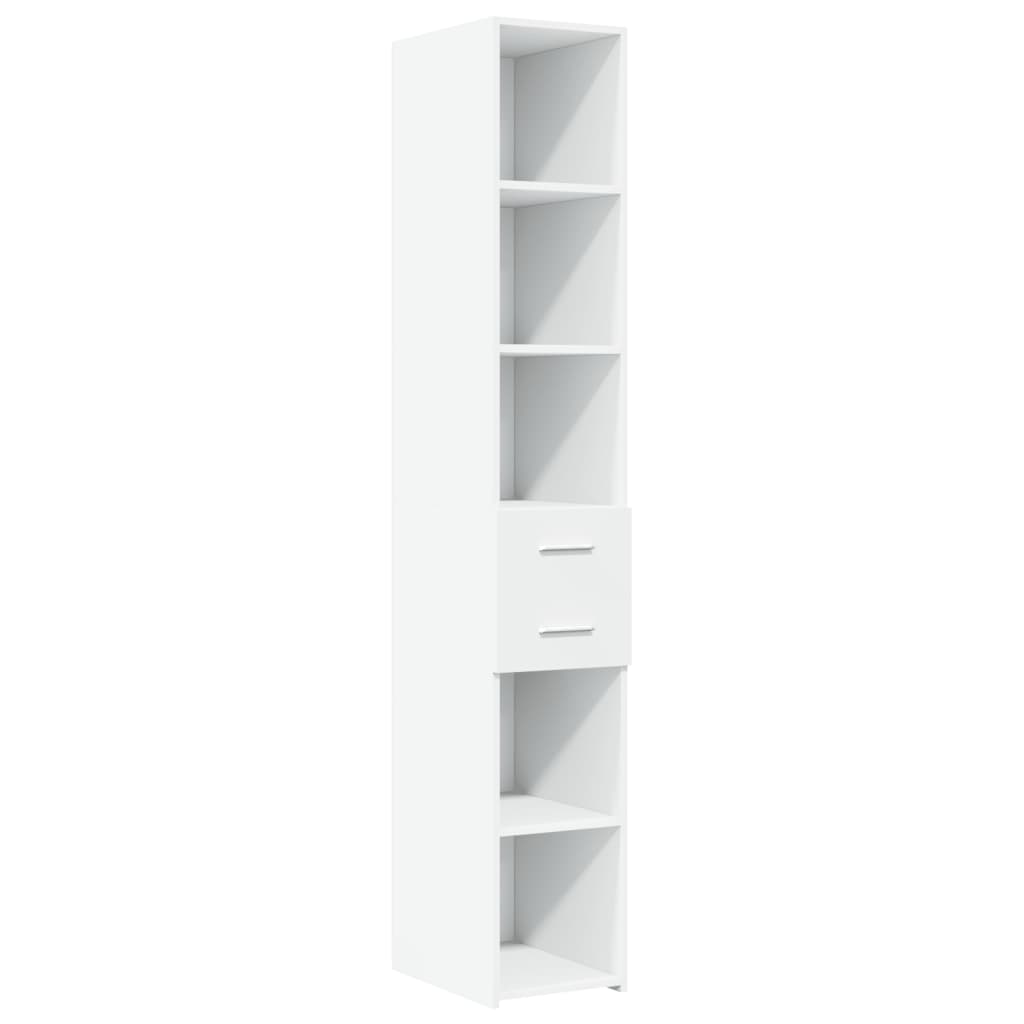 Buffet haut blanc 30x42,5x185 cm bois d'ingénierie