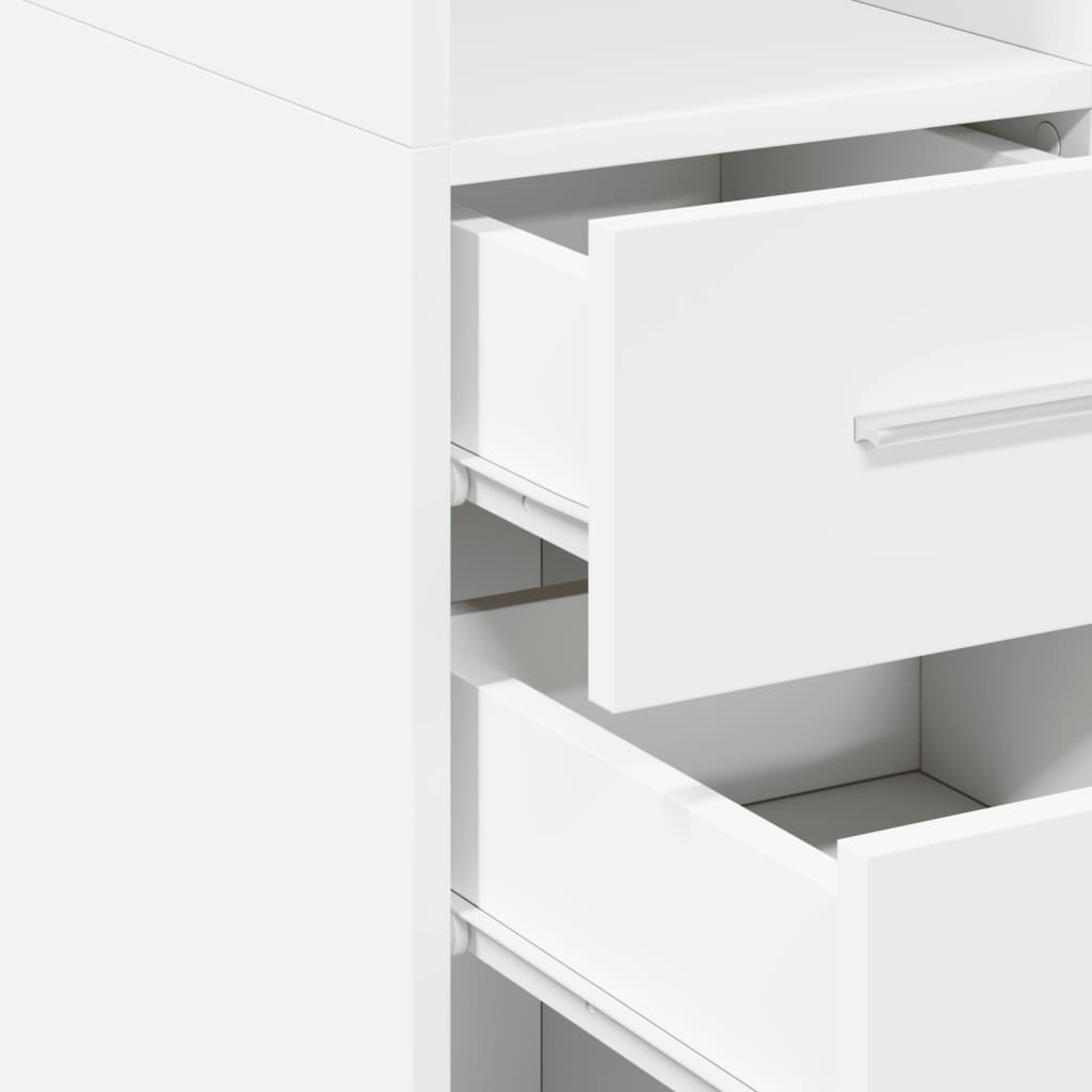 Buffet haut blanc 30x42,5x185 cm bois d'ingénierie