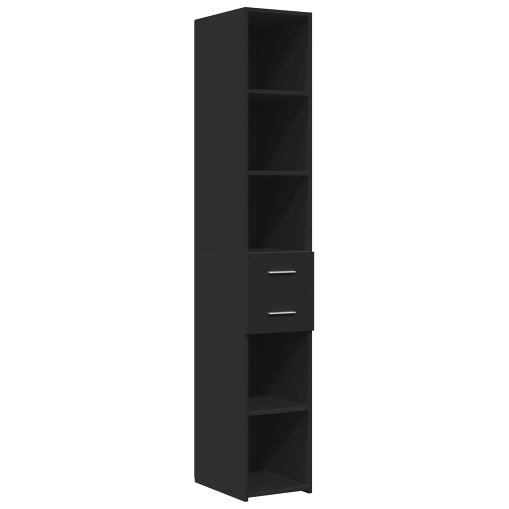 Buffet haut noir 30x42,5x185 cm bois d'ingénierie - XIOS
