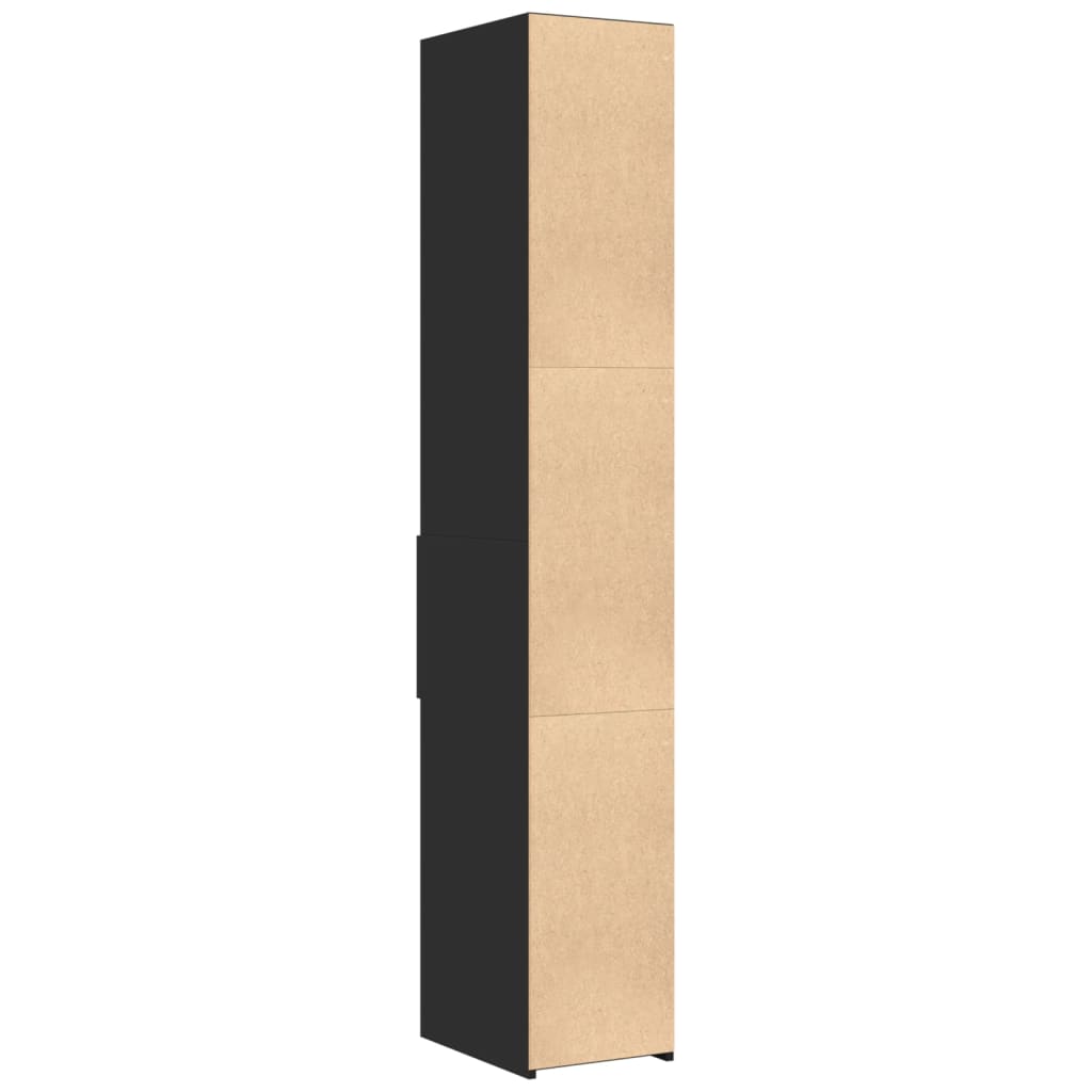 Buffet haut noir 30x42,5x185 cm bois d'ingénierie - XIOS