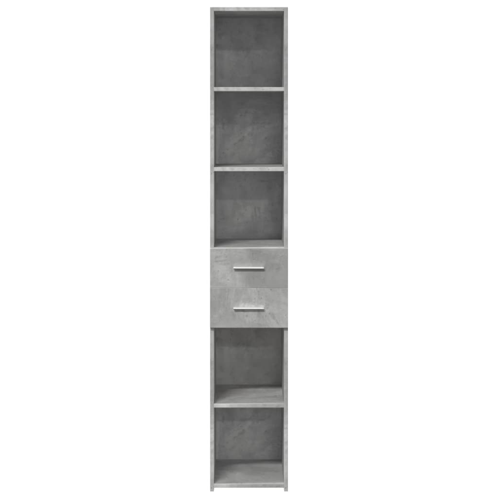 Buffet haut gris béton 30x42,5x185 cm bois d'ingénierie - XIOS