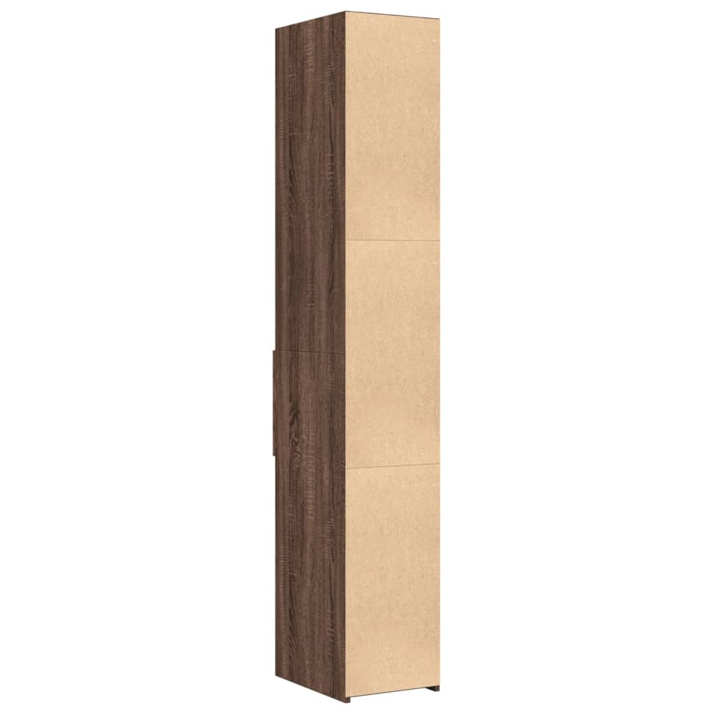Buffet haut chêne marron 30x42,5x185 cm bois d'ingénierie - XIOS
