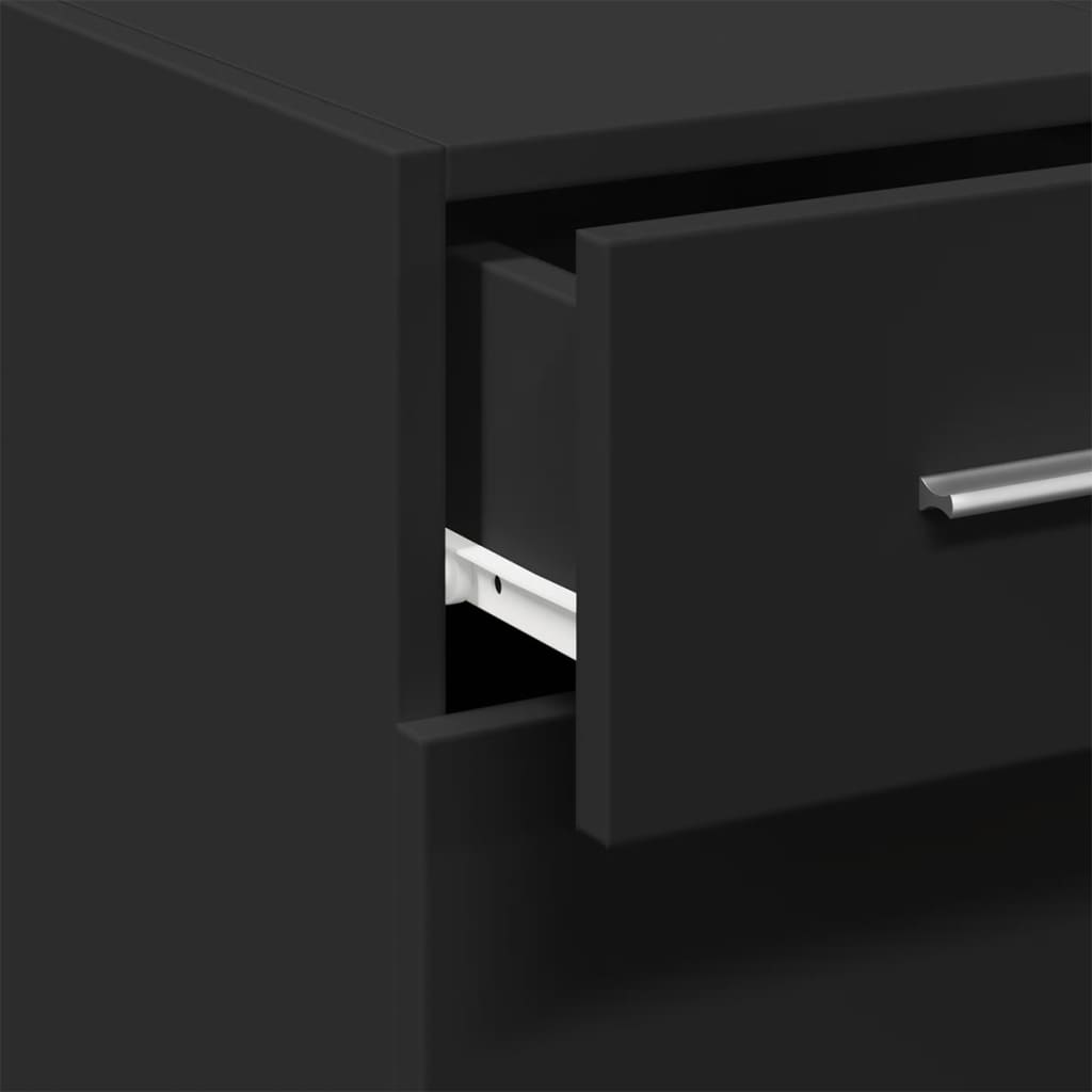 Buffet noir 30x42,5x93 cm bois d'ingénierie - XIOS