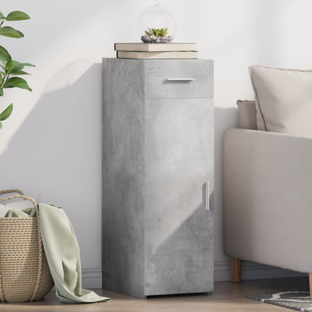 Buffet gris béton 30x42,5x93 cm bois d'ingénierie - XIOS
