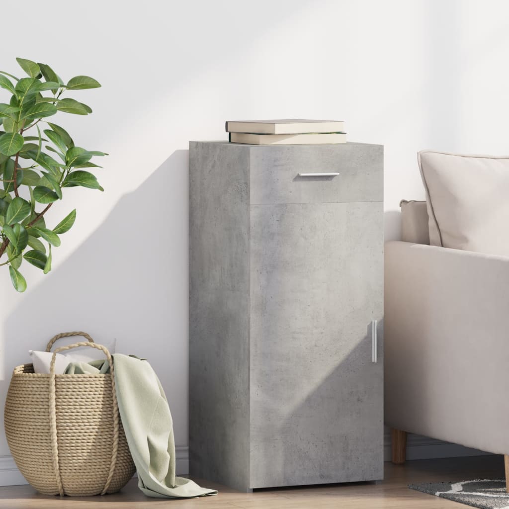 Buffet gris béton 40x42,5x93 cm bois d'ingénierie - XIOS