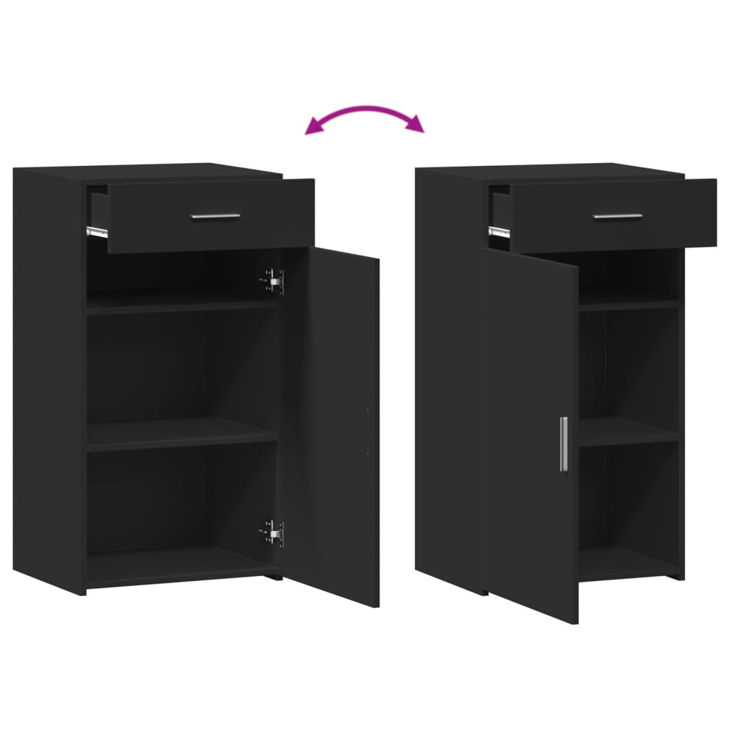 Buffet noir 50x42,5x93 cm bois d'ingénierie - XIOS