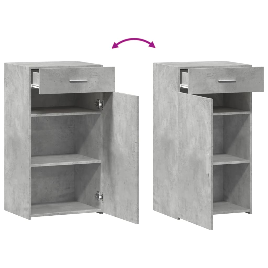Buffet gris béton 50x42,5x93 cm bois d'ingénierie - XIOS