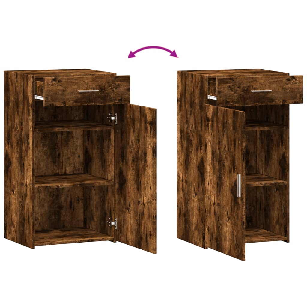 Buffet chêne fumé 50x42,5x93 cm bois d'ingénierie