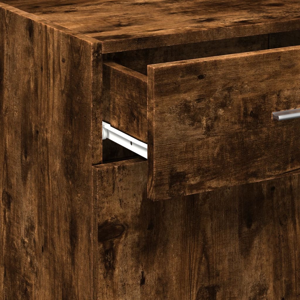 Buffet chêne fumé 50x42,5x93 cm bois d'ingénierie