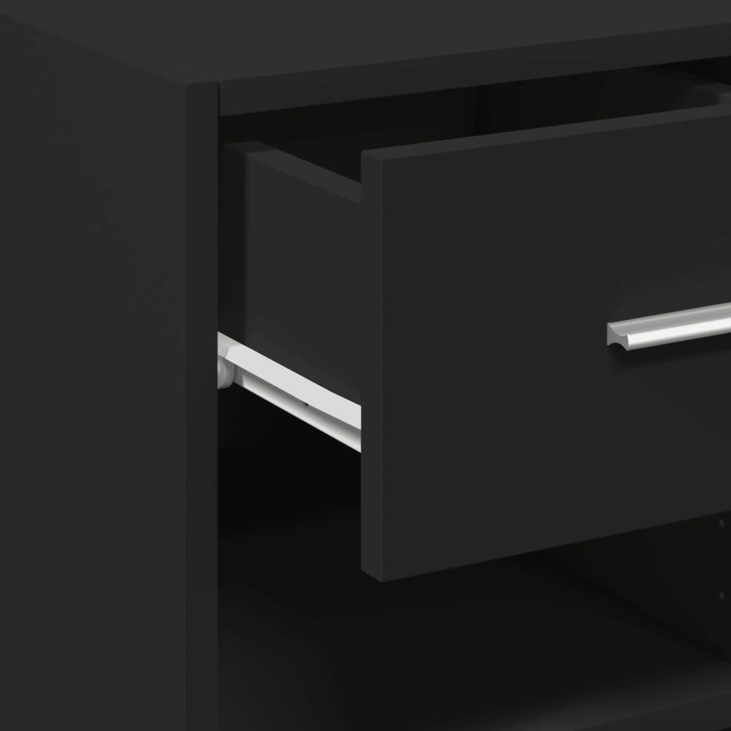 Buffet noir 30x42,5x93 cm bois d'ingénierie - XIOS