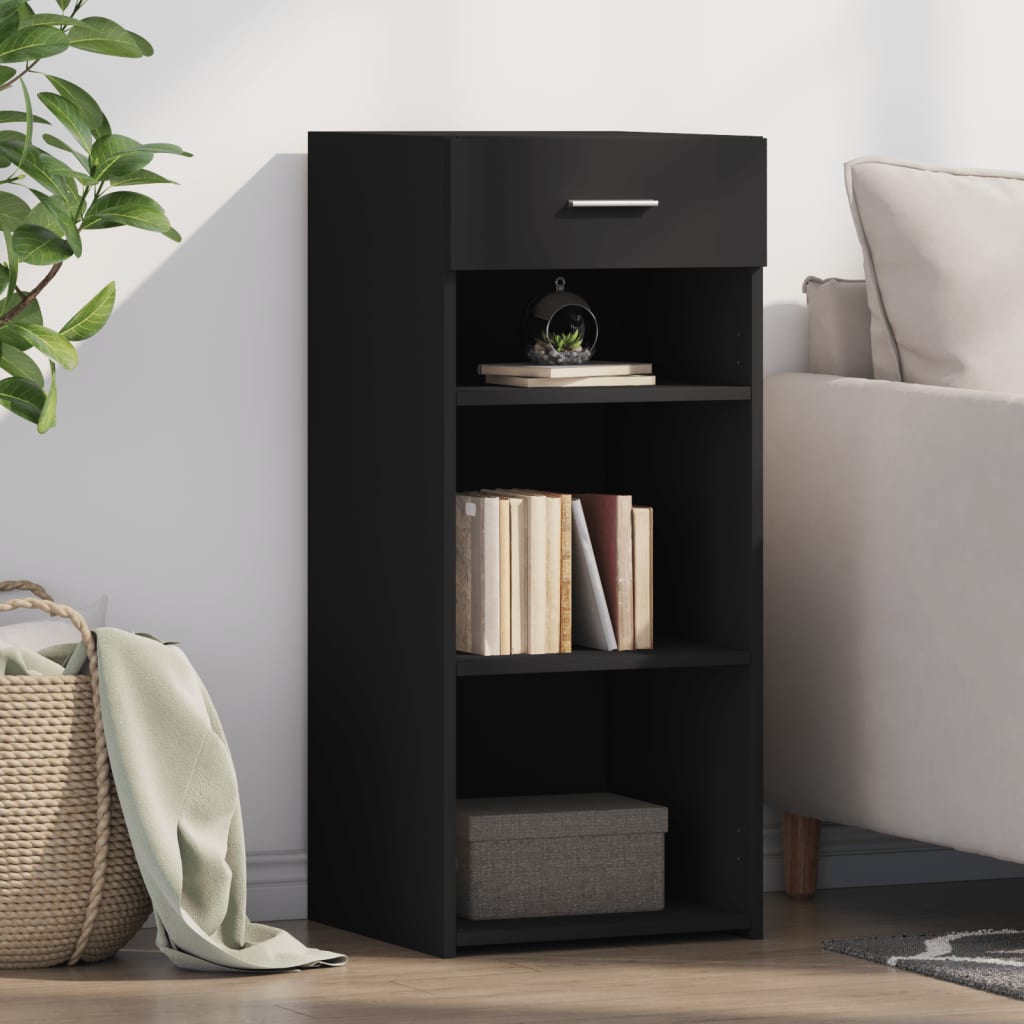Buffet noir 40x42,5x93 cm bois d'ingénierie - XIOS