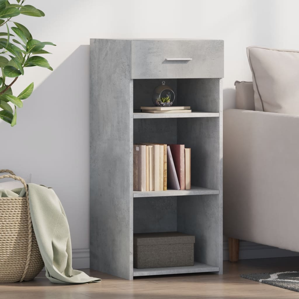 Buffet gris béton 40x42,5x93 cm bois d'ingénierie - XIOS