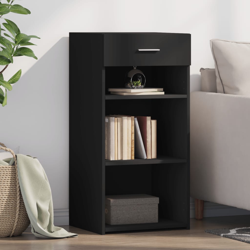 Buffet noir 45x42,5x93 cm bois d'ingénierie - XIOS