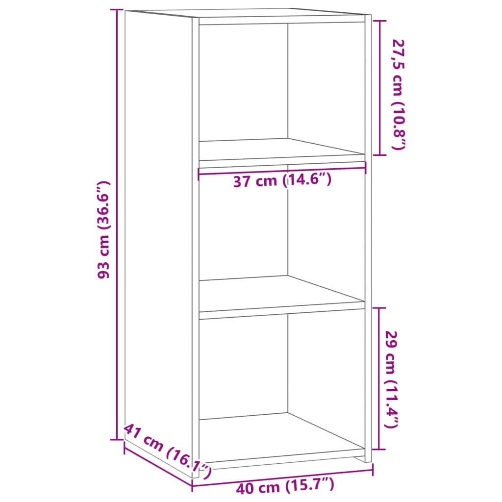 Buffet blanc 40x41x93 cm bois d'ingénierie - XIOS