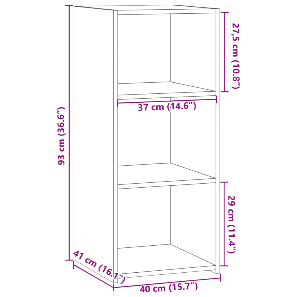 Buffet chêne fumé 40x41x93 cm bois d'ingénierie - XIOS