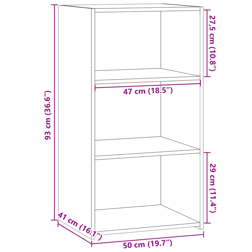 Buffet chêne sonoma 50x41x93 cm bois d'ingénierie - XIOS