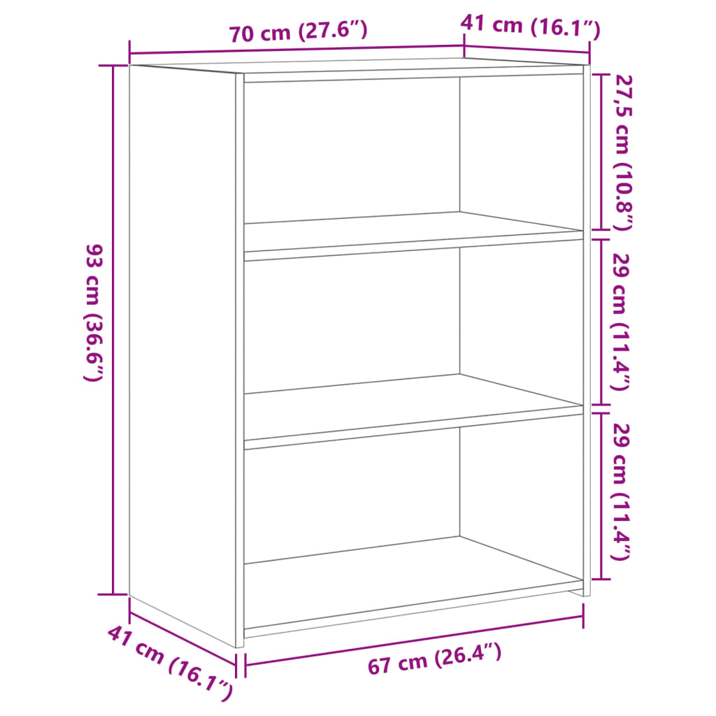 Buffet gris béton 70x41x93 cm bois d'ingénierie - XIOS