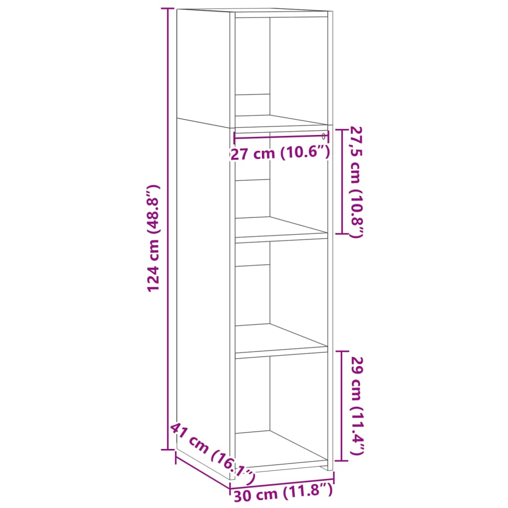 Buffet blanc 30x41x124 cm bois d'ingénierie - XIOS