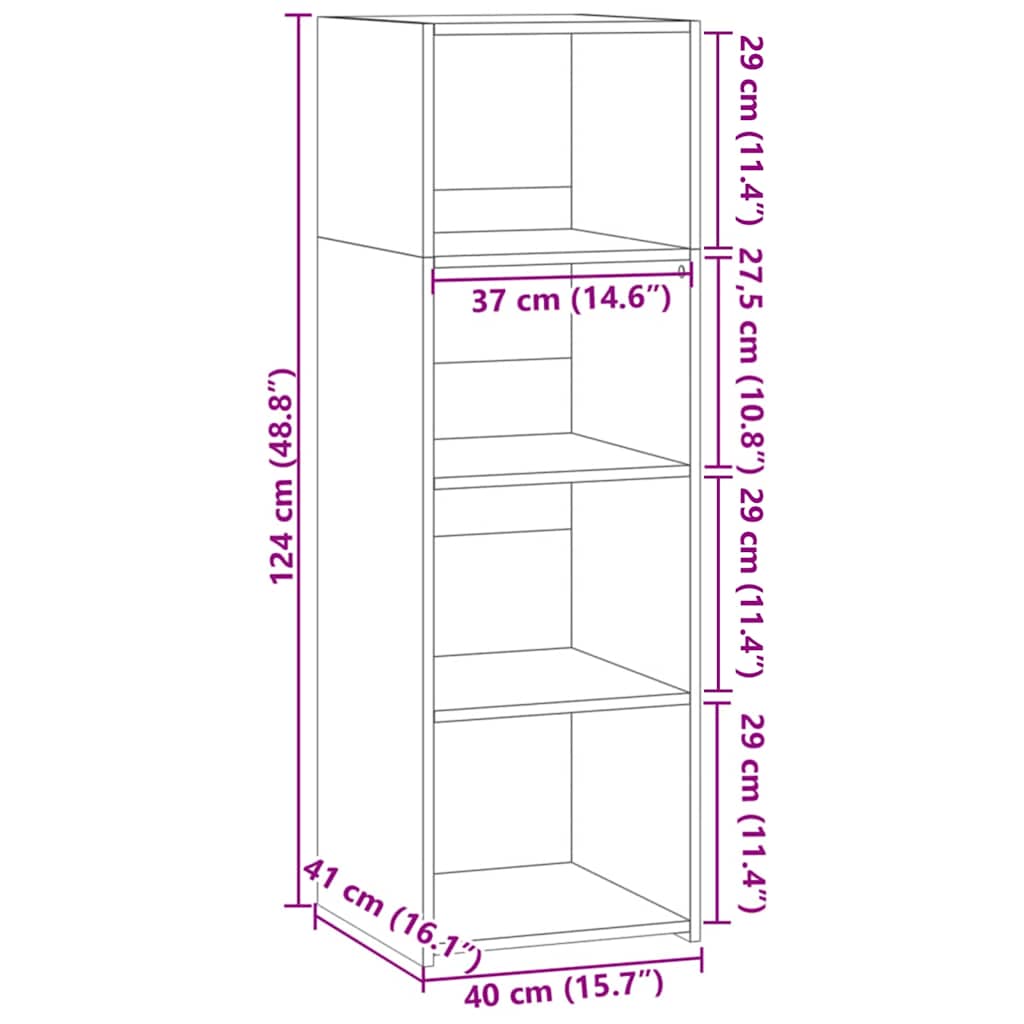 Buffet gris béton 40x41x124 cm bois d'ingénierie - XIOS