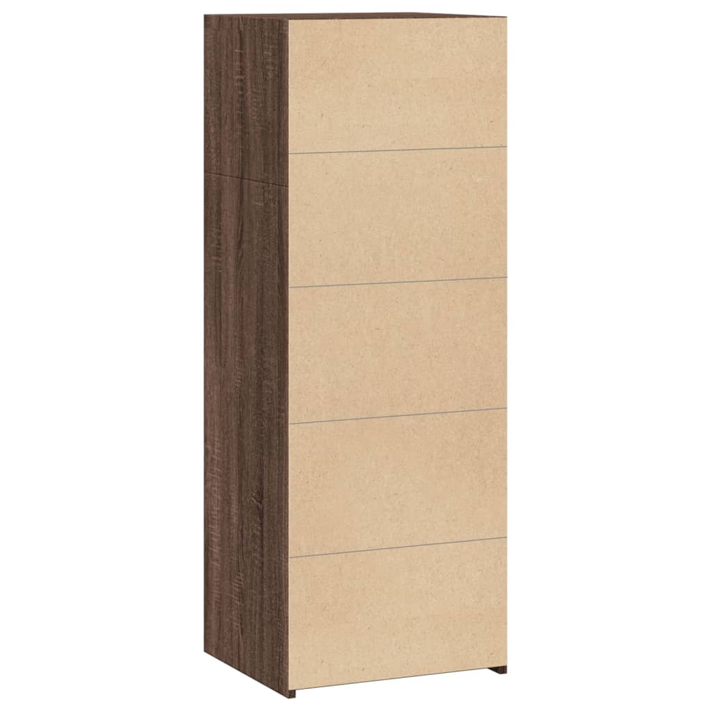 Buffet haut chêne marron 45x41x124 cm bois d'ingénierie - XIOS