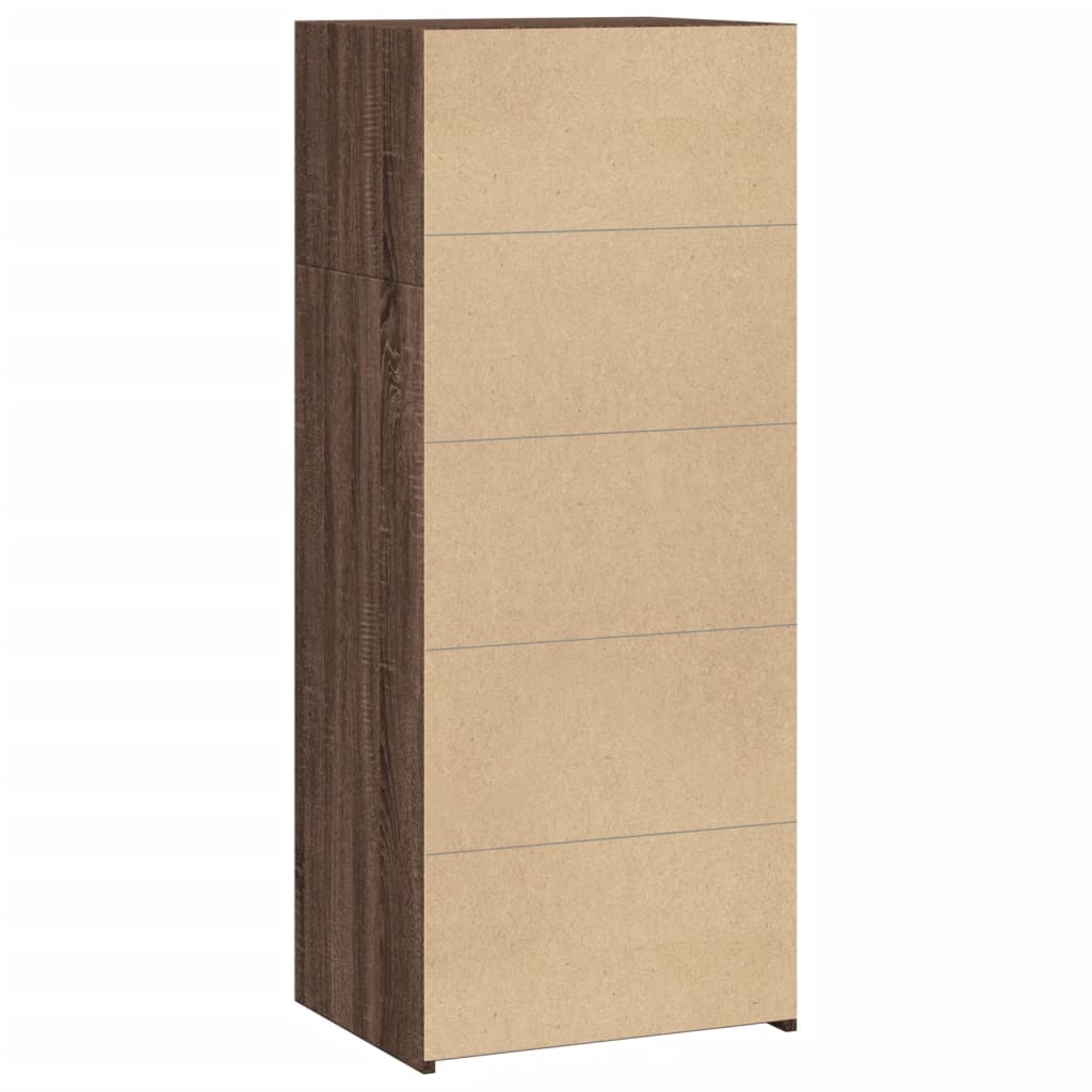 Buffet haut chêne marron 50x41x124 cm bois d'ingénierie - XIOS