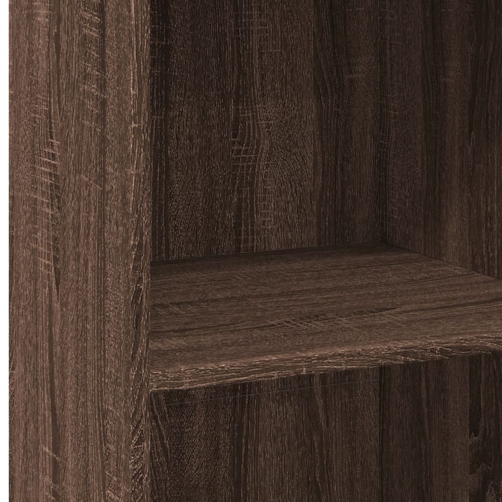 Buffet haut chêne marron 50x41x124 cm bois d'ingénierie - XIOS